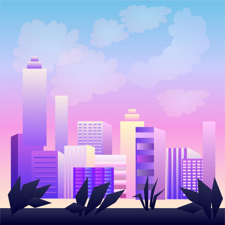 Modern City Background - Karya Langit - Drawings & Illustration ...