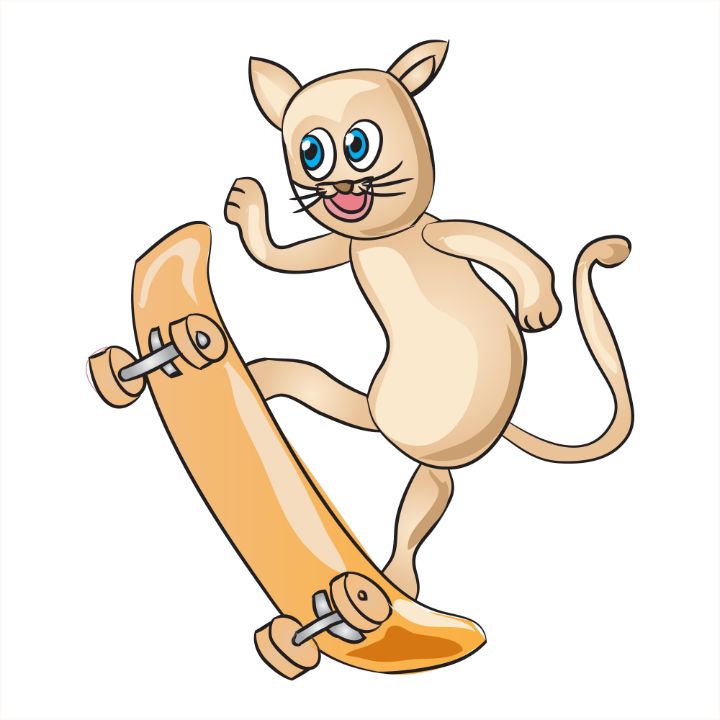 Cat Playing Skateboard - Karya Langit - Drawings & Illustration ...