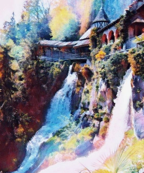 Waterfalls in Switzerland - Beautiful Stunning Art by