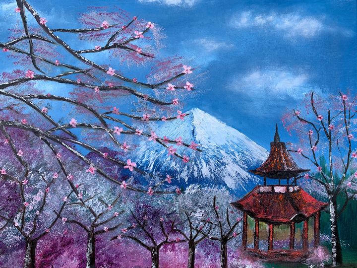 Cherry Blossom Mount FuJi - Pato Paintining