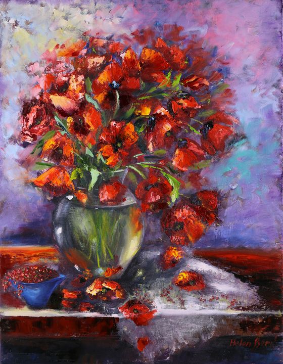Poppies Painting - Helen Berk artwork