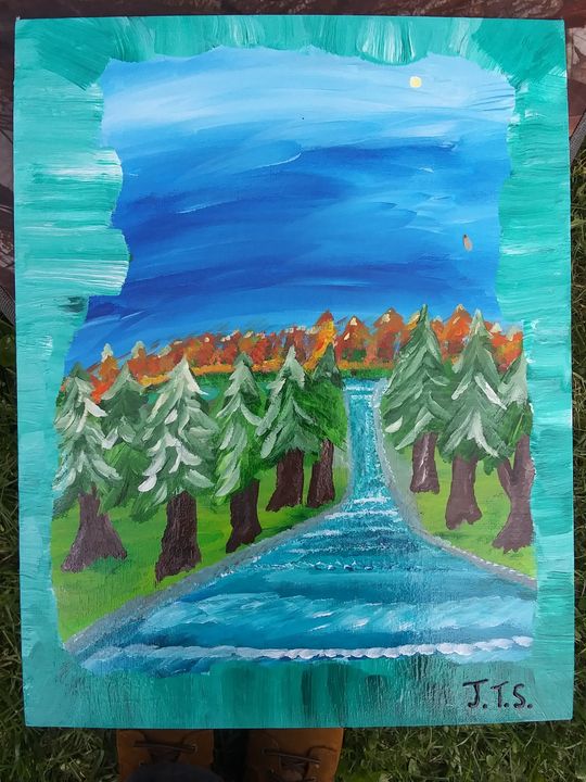 Waterfall According to Jack Paintings & Prints, Landscapes & Nature