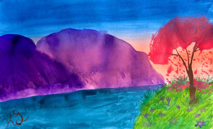 Watercolor mountains - Kimberly Lilly's Gallery