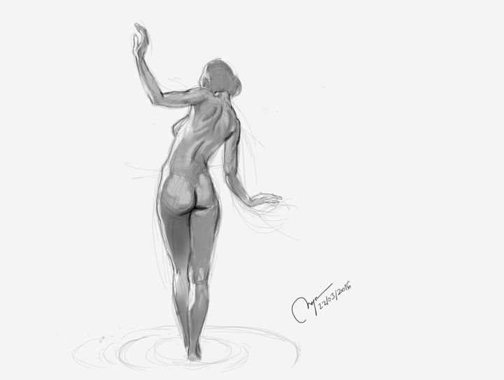 Sketch of a female figure. - BMArt