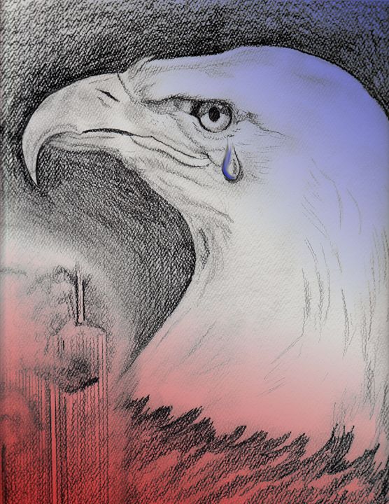 911 Crying Eagle 2 - EdieMarie's Art