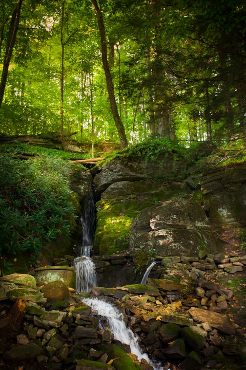 Ancient rock spring waterfall - Peaceful Prints & Wall Murals ...