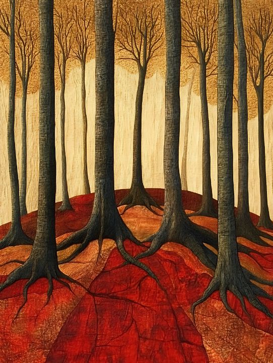 Beautiful Autumn forest Painting - BestArt - Paintings & Prints ...