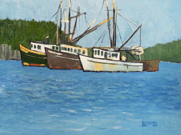 Three Boats on the Manasquan - Holewinski