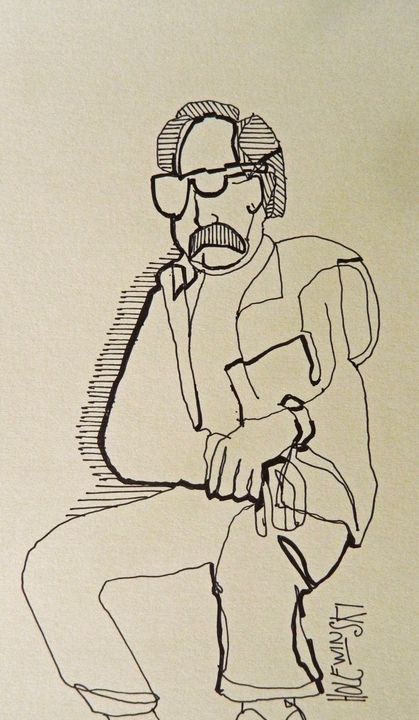 Man Sitting At Book Fair - Holewinski