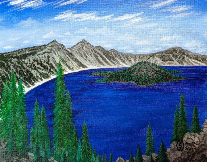 Overlooking Crater Lake - Matt Starr Fine Art - Paintings & Prints