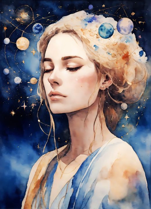 woman & star constellation - Soulfulpallete - Paintings & Prints ...