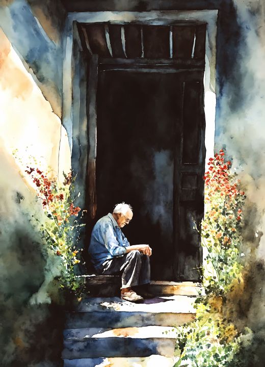 Lonely Old Man Soulfulpallete Paintings Prints People Figures lonely-old-man-soulfulpallete-paintings-prints-people-figures
