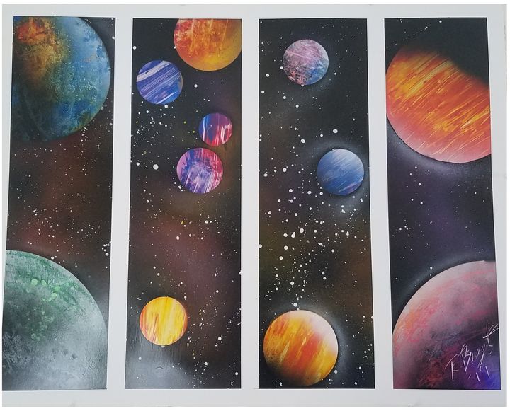 Four scenes of space - Ray Boynton art