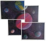 Spray paint art on 4 canvases