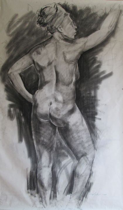 Extremely Black People Naked - Nude black woman standing charcoal - Zaplatar Art - Drawings &  Illustration, People & Figures, Female Form, Nude & Semi-Nude - ArtPal