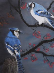 Blue Jay colored pencil drawing reproduction – Carrieanne's Art