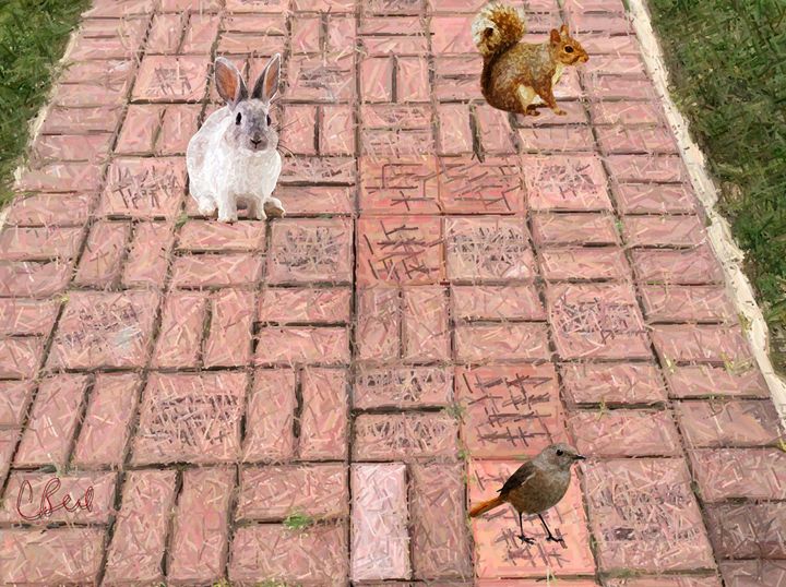 Animals on Sidewalk - MannyBell