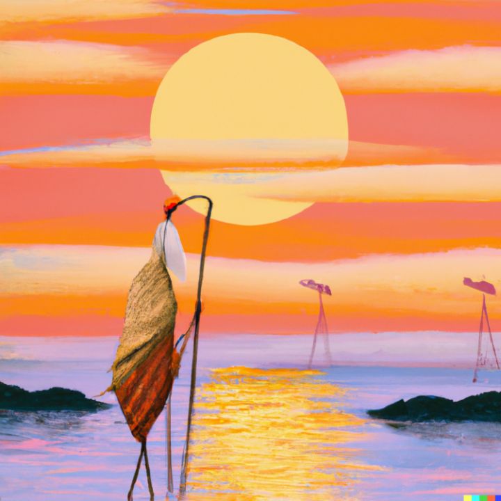 Stilt Fishing at Sunset Sri Lanka - Kaleidoscope - Paintings & Prints,  Landscapes & Nature, Beach & Ocean, Islands - ArtPal