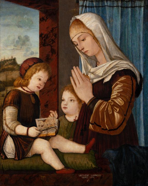 Madonna and Child with the Infant St - Master style - Paintings