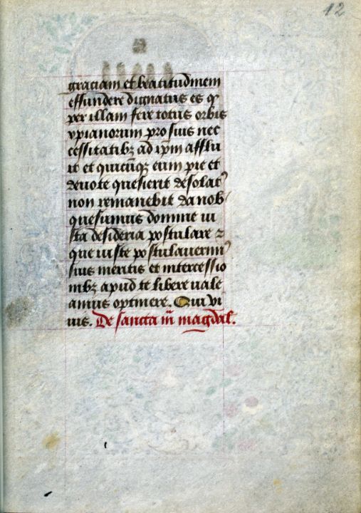 Folio 012r from the Book of Hours of - Master style