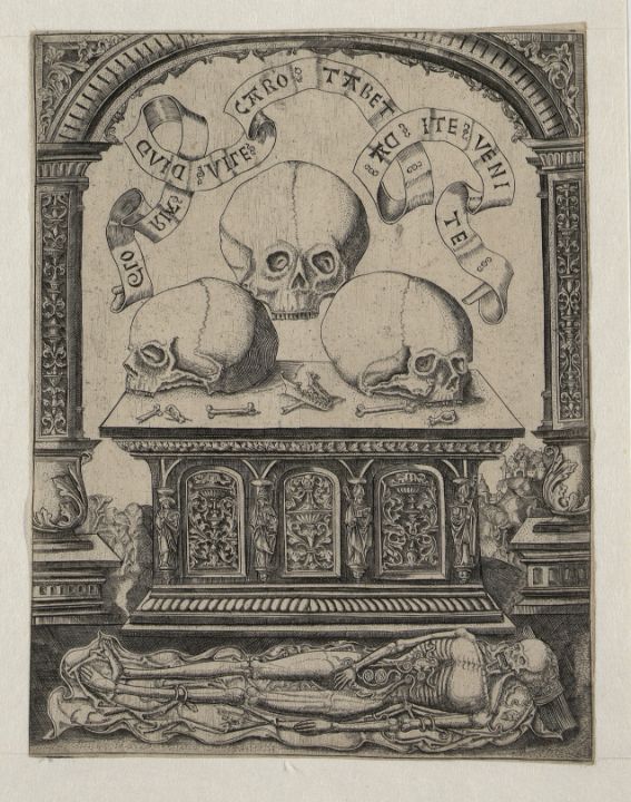 Three skulls on a Shrine - Master style