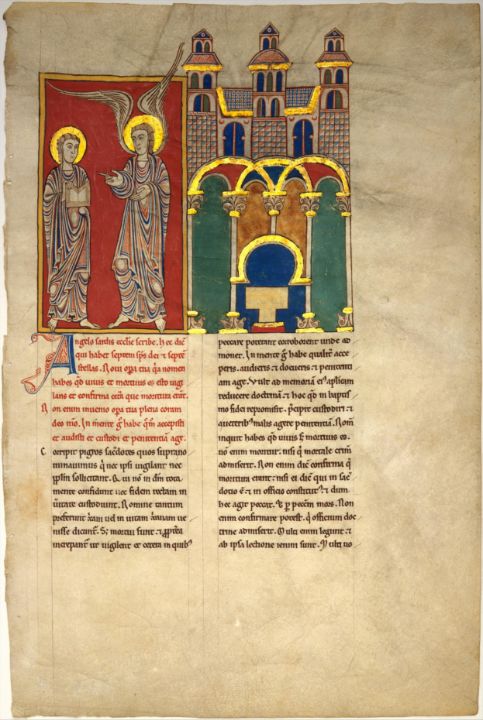 Leaf from a Beatus Manuscript  the A - Master style