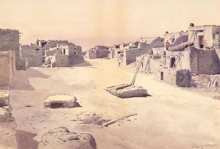 Street in the Pueblo of Oraibi  Tusa - Master style
