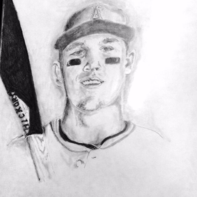 Mike Trout Original Drawing