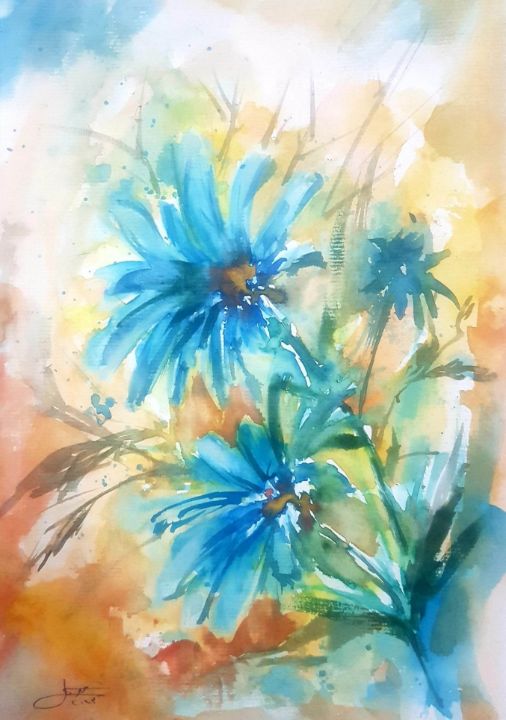 blue chrysanthemum flower - M. Esmeil