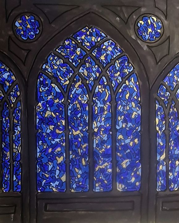stained glass window blue gold - colin ross jack