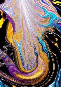 Purple and gold flowing liquid