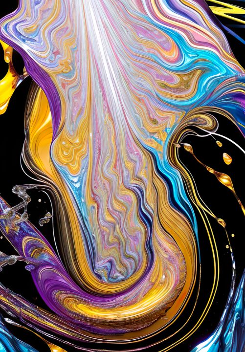 Purple and gold flowing liquid - Amazing Art