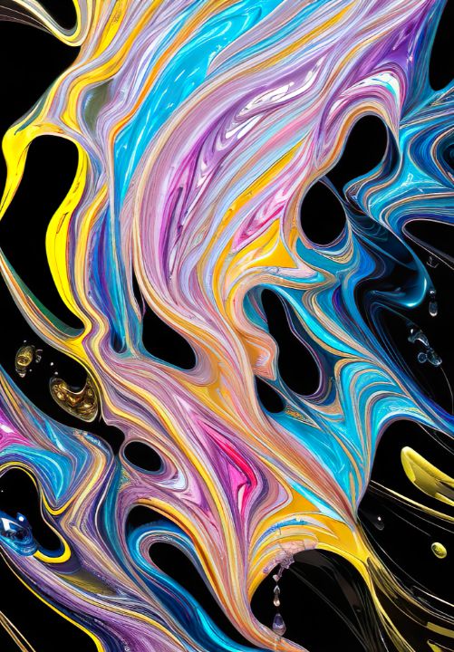 Abstract Liquid Rainbow - Amazing Art