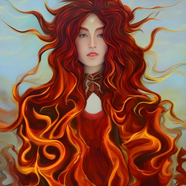 Lady of Flames - Amazing Art - Digital Art & AI, People & Figures ...