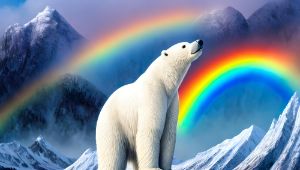 polar bear and rainbows