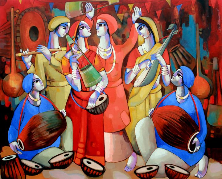 FOLK SINGER - sekhar Roy's art - Paintings & Prints