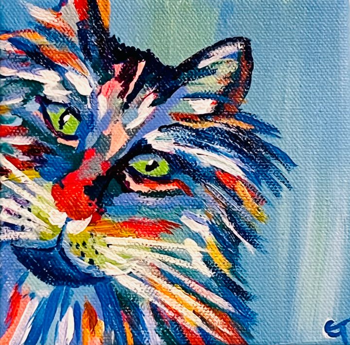 Hippie Cat - Cheryl Taylor Creations - Paintings & Prints, Animals ...