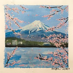 Mount Fuji with Cherry Blossoms