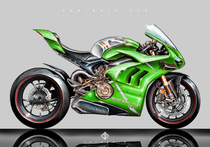 DucatPanigale V4R (1-9-Z-brs) - Angelo Falconio Art - Paintings ...