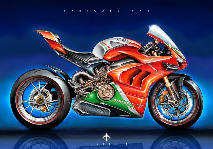 Ducati Panigale V4R (1-1-C-wrt) - Angelo Falconio Art