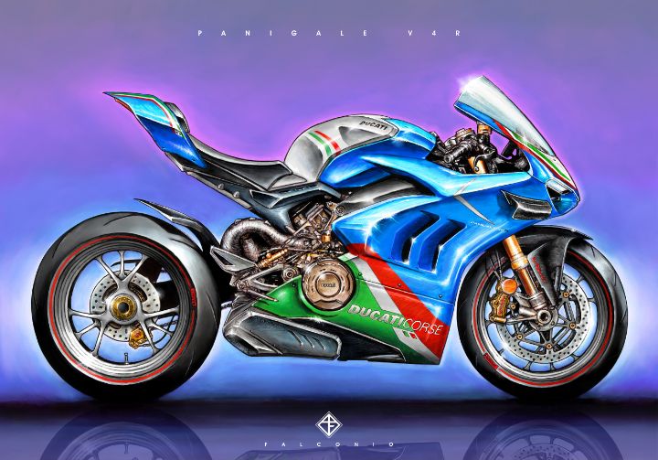 Ducati Panigale V4R (1-5-E-wrt) - Angelo Falconio Art