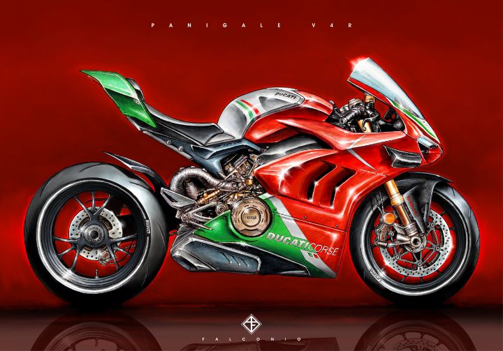 Ducati Panigale V4R (1-2-D-bwt) - Angelo Falconio Art