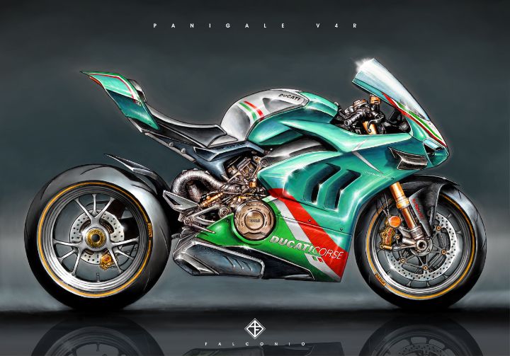 Ducati Panigale V4R (1-4-G-wyt) - Angelo Falconio Art