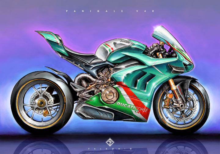 Ducati Panigale V4R (1-4-E-wyt) - Angelo Falconio Art