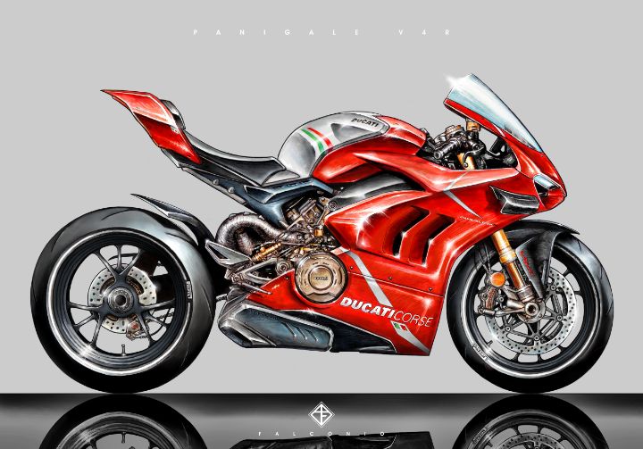 Ducati Panigale V4R (1-2-Z-bws) - Angelo Falconio Art