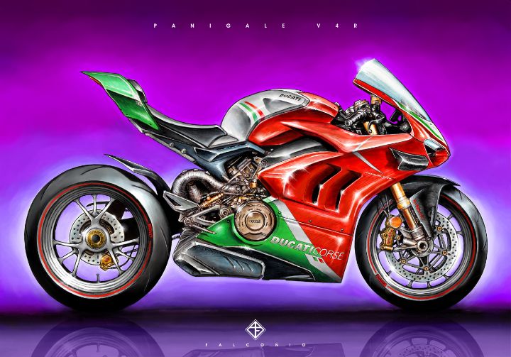 Ducati Panigale V4R (1-2-P-wrt) - Angelo Falconio Art