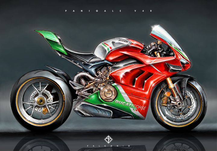 Ducati Panigale V4R (1-2-G-wyt) - Angelo Falconio Art