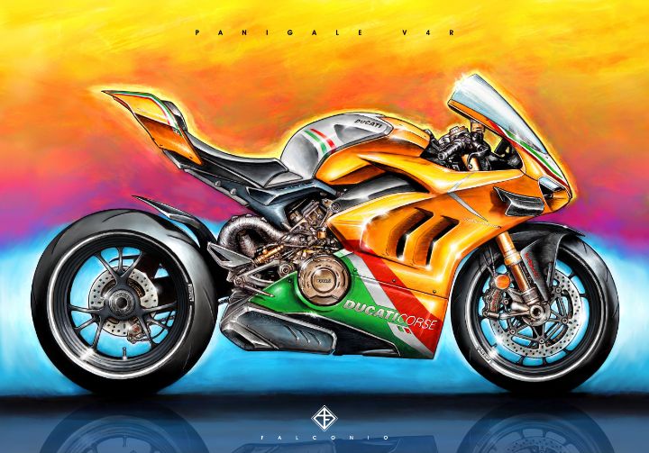 Ducati Panigale V4R (1-3-A-bwt) - Angelo Falconio Art