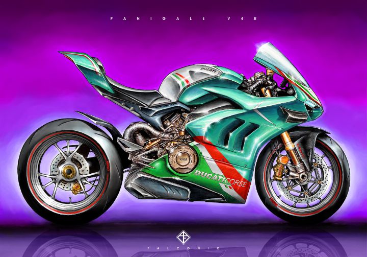 Ducati Panigale V4R (1-4-P-wrt) - Angelo Falconio Art