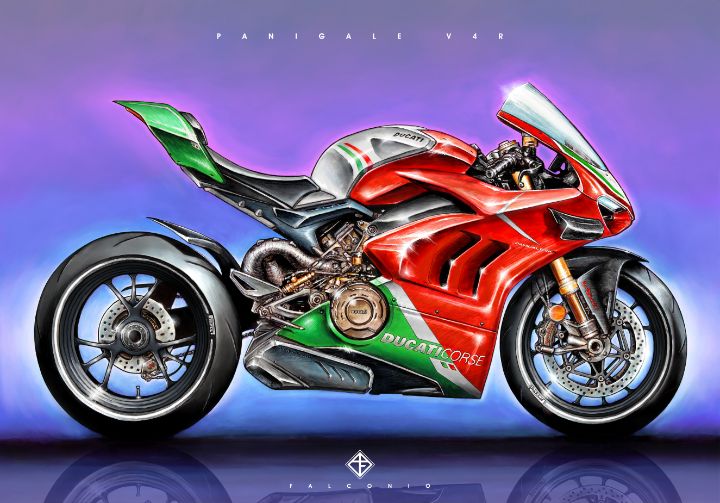 Ducati Panigale V4R (1-2-E-bwt) - Angelo Falconio Art